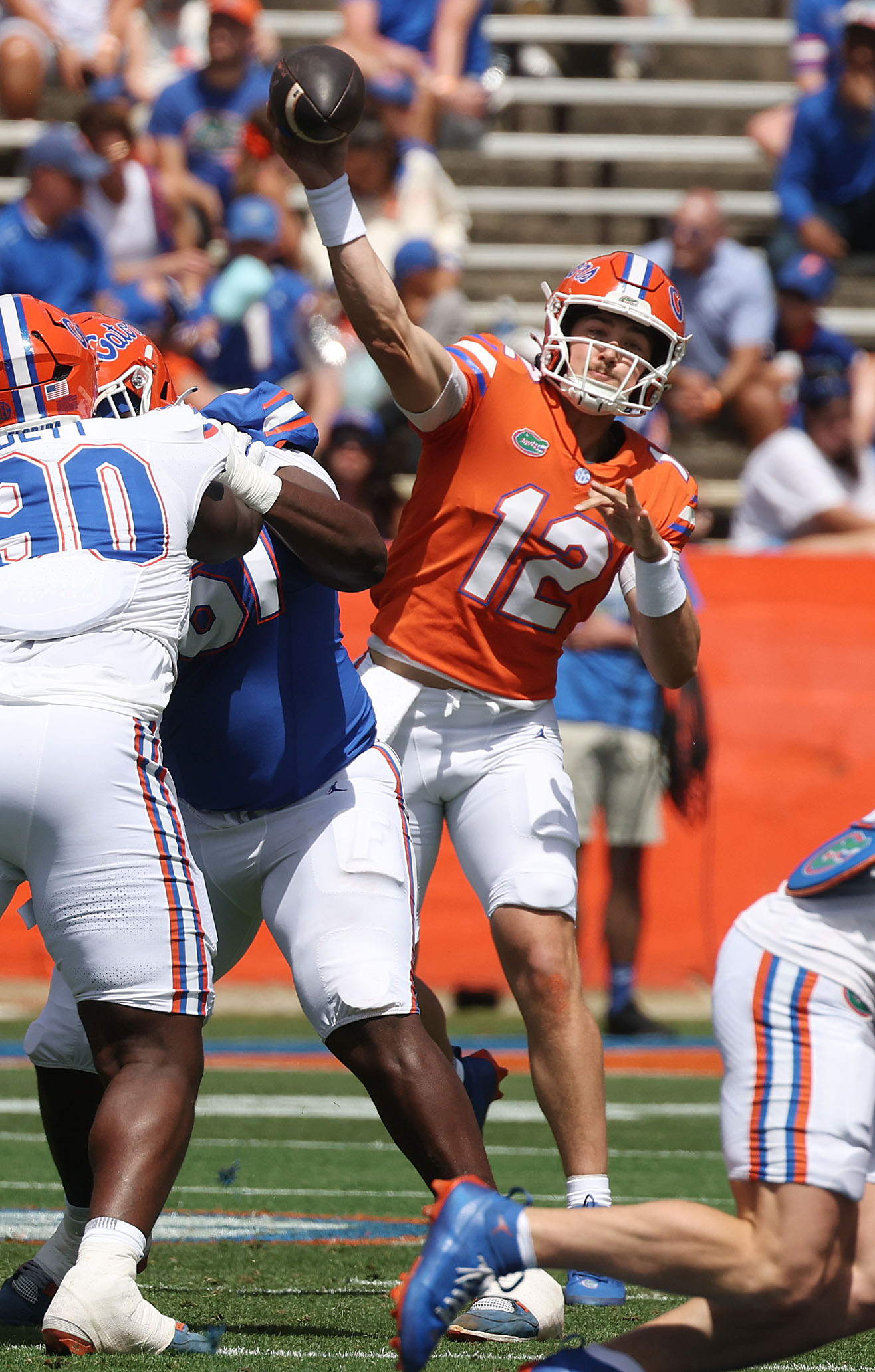 University of Florida quarterback Aaron Philo (12) throws during the...