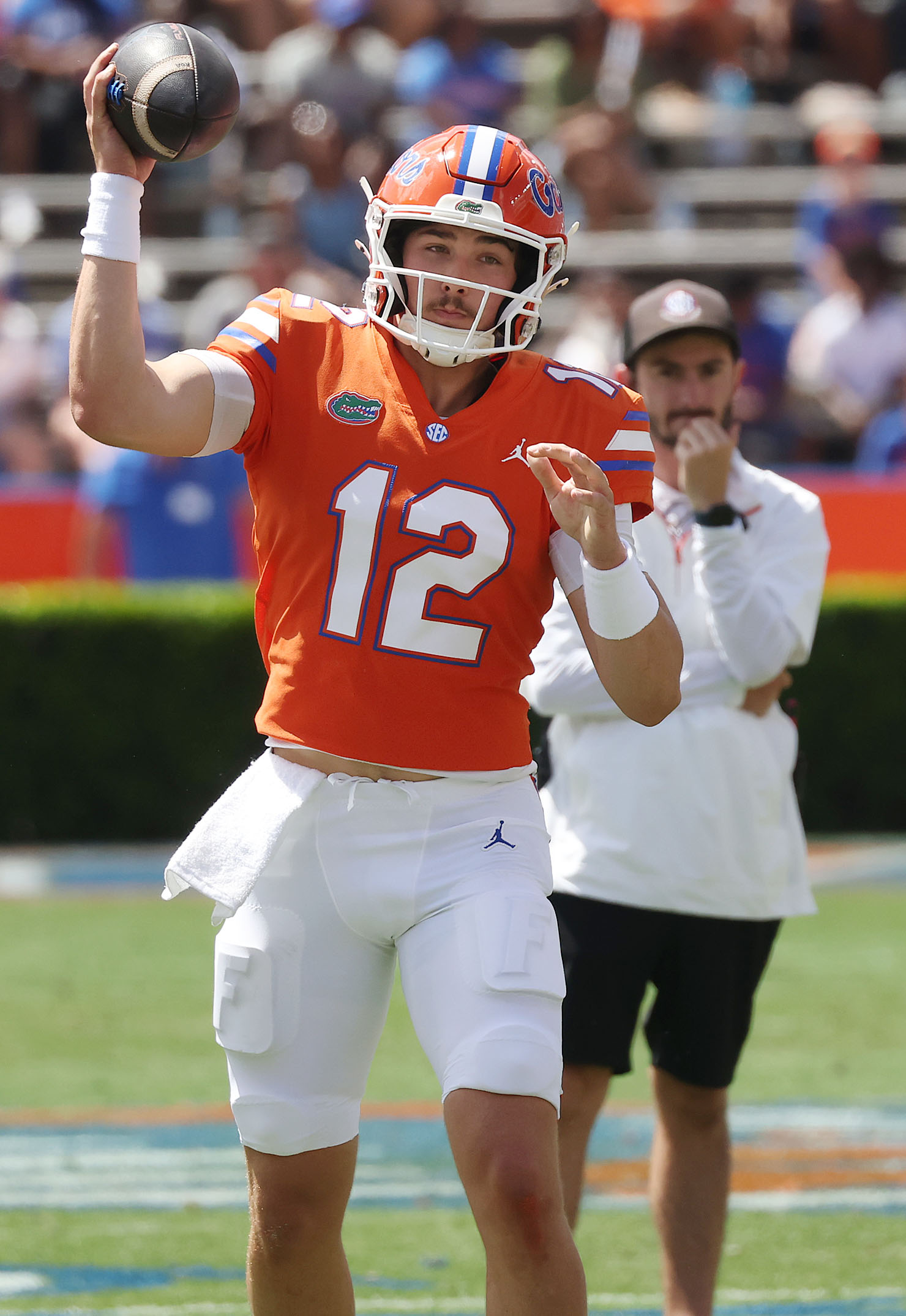University of Florida quarterback Aaron Philo (12) throws during the...