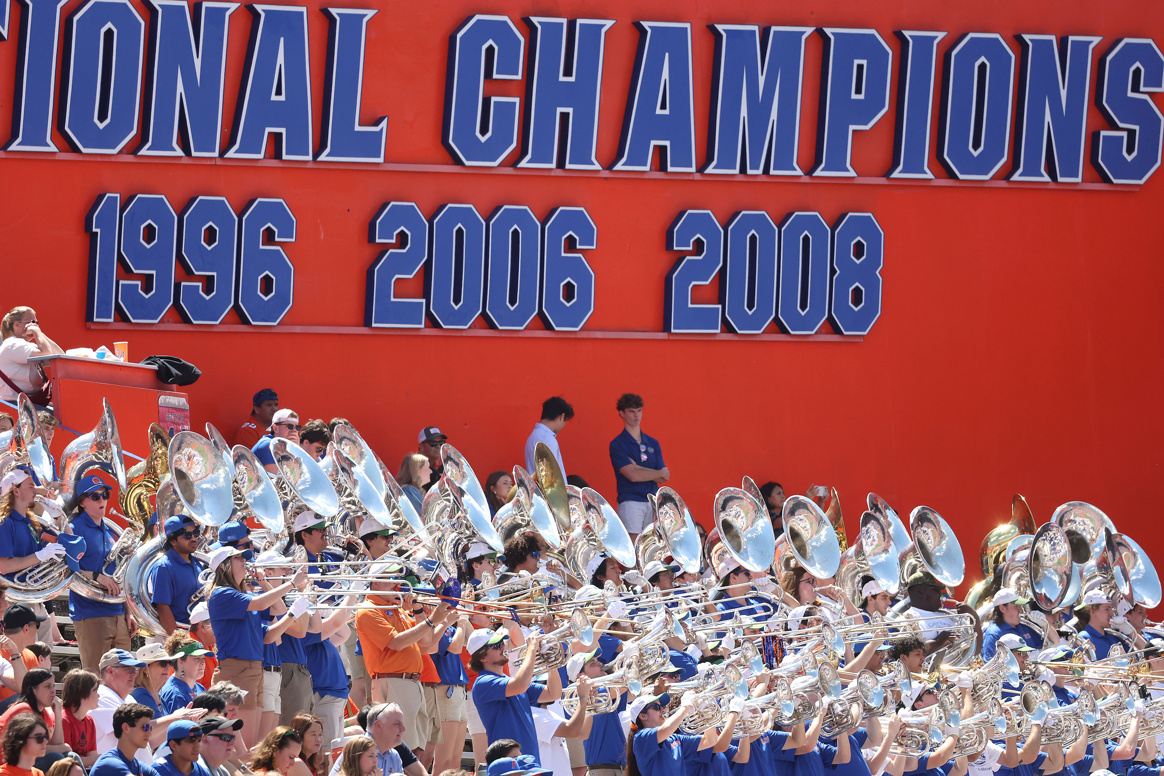 The University of Florida band plays during the 2026 Orange...