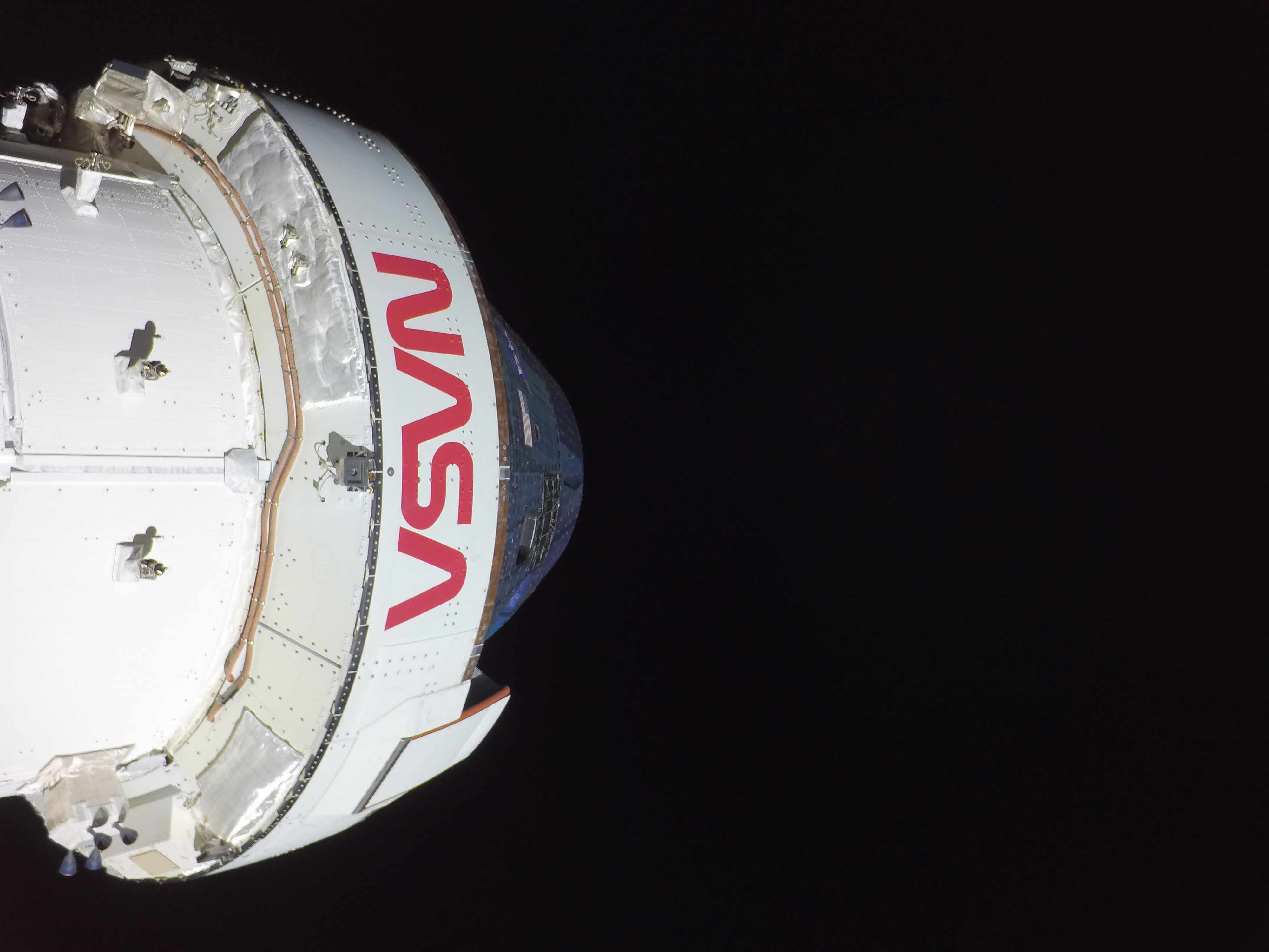 NASAâs Orion spacecraft is pictured here from one of the...