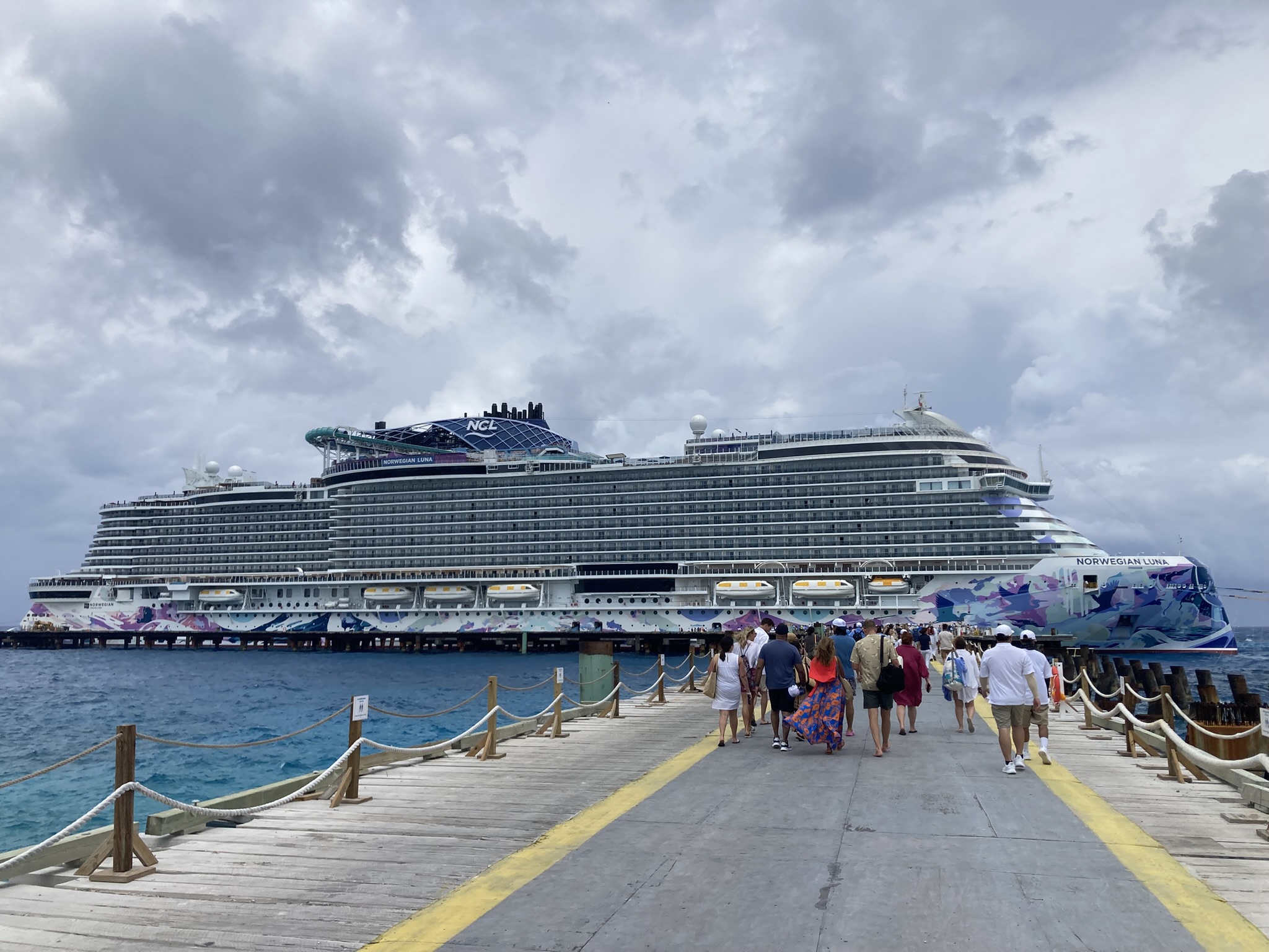 Passengers from Norwegian Luna take advantage of a newly constructed...