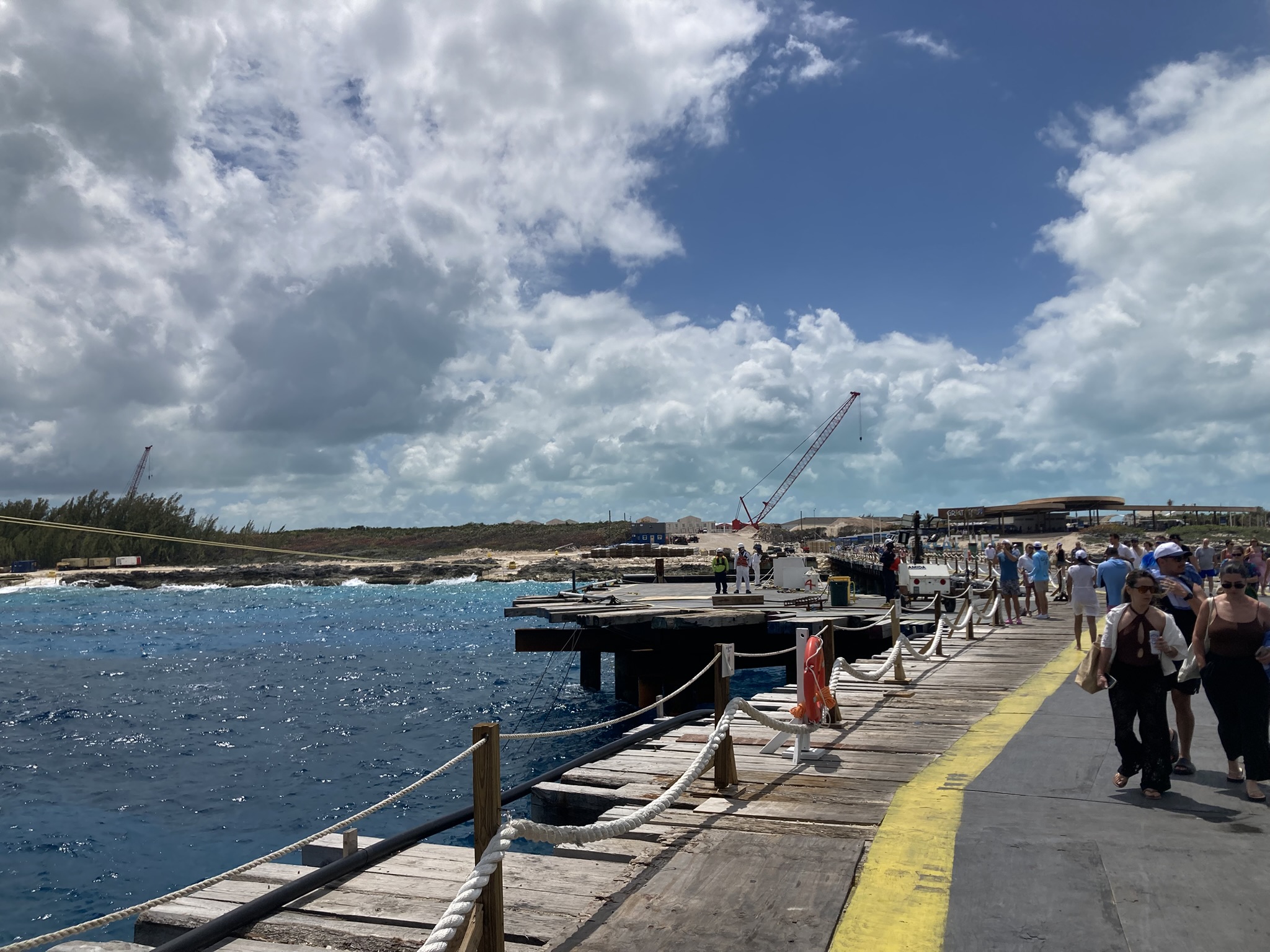 A newly constructed dock allows for ships to make calls...