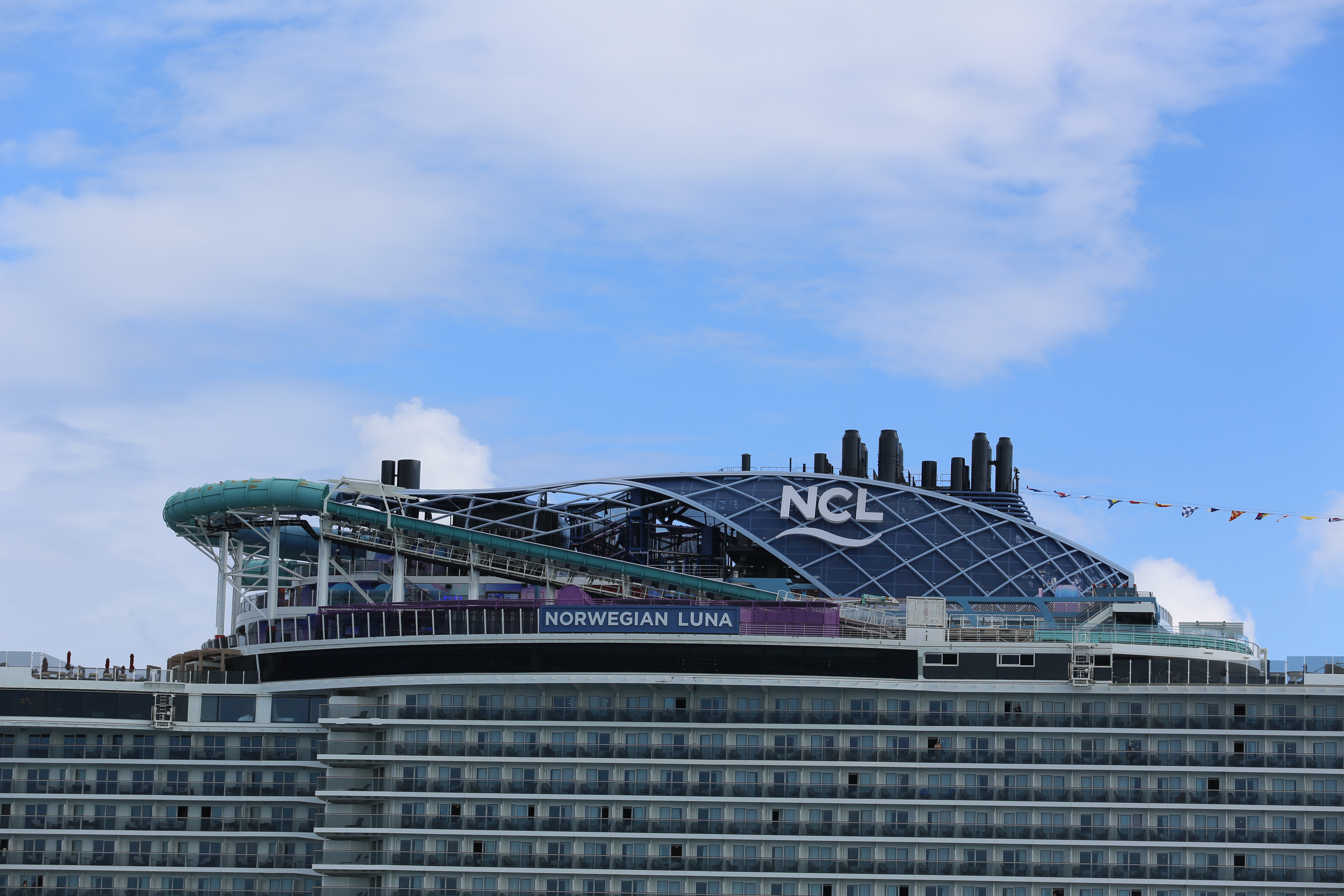 The Norwegian Luna cruise ship docks at Norwegian Cruise Line's...