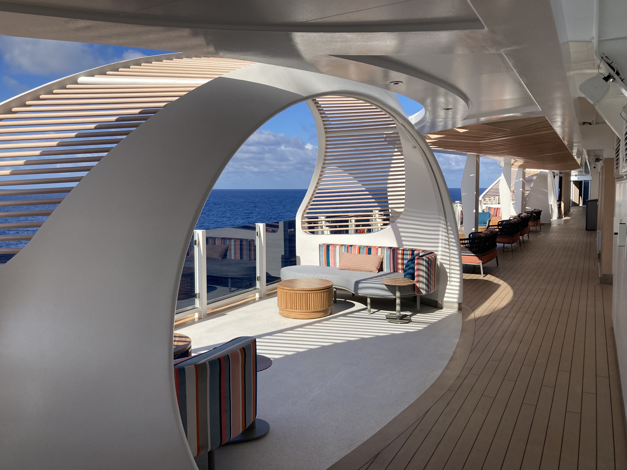 The wraparound walkway of Deck 8 features a bevy of...