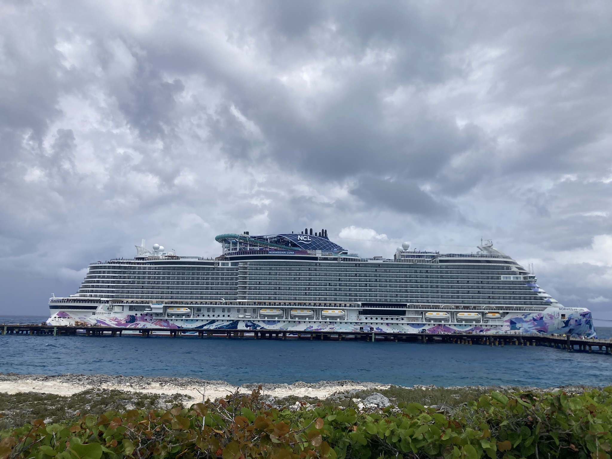 The Norwegian Luna cruise ship docks at Norwegian Cruise Line's...