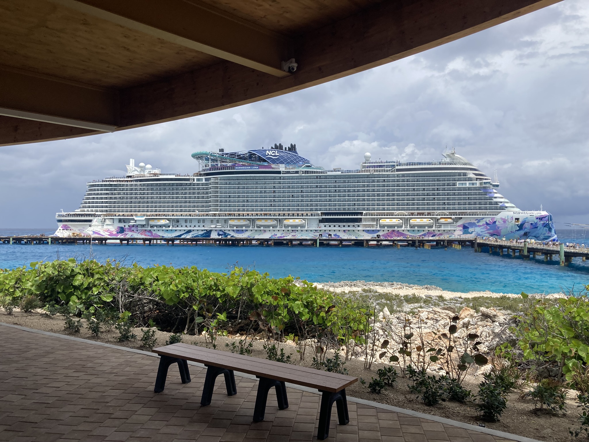 The Norwegian Luna cruise ship docks at Norwegian Cruise Line's...