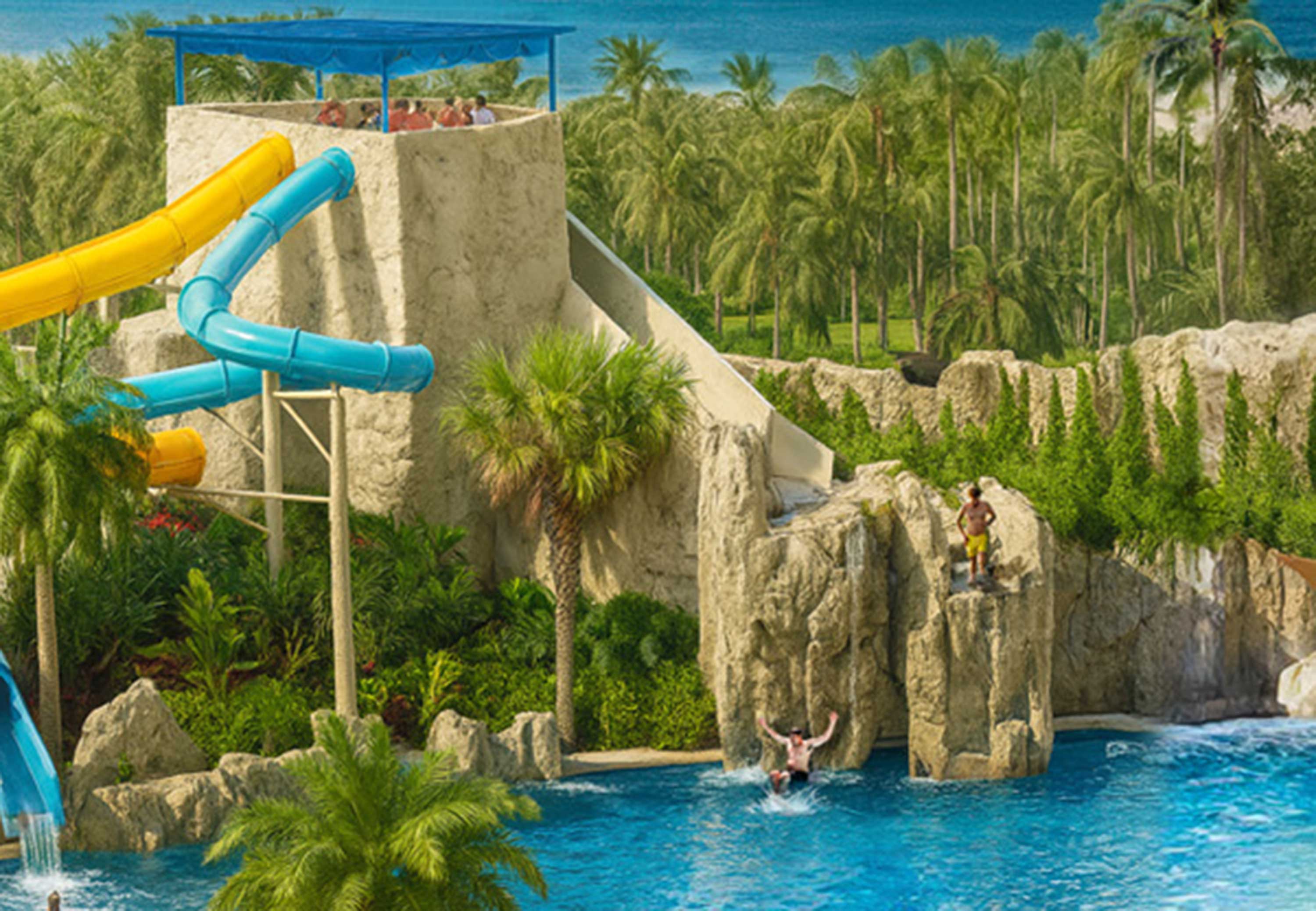 This closeup rendering shows the 10- and 15-foot-tall jumps that...