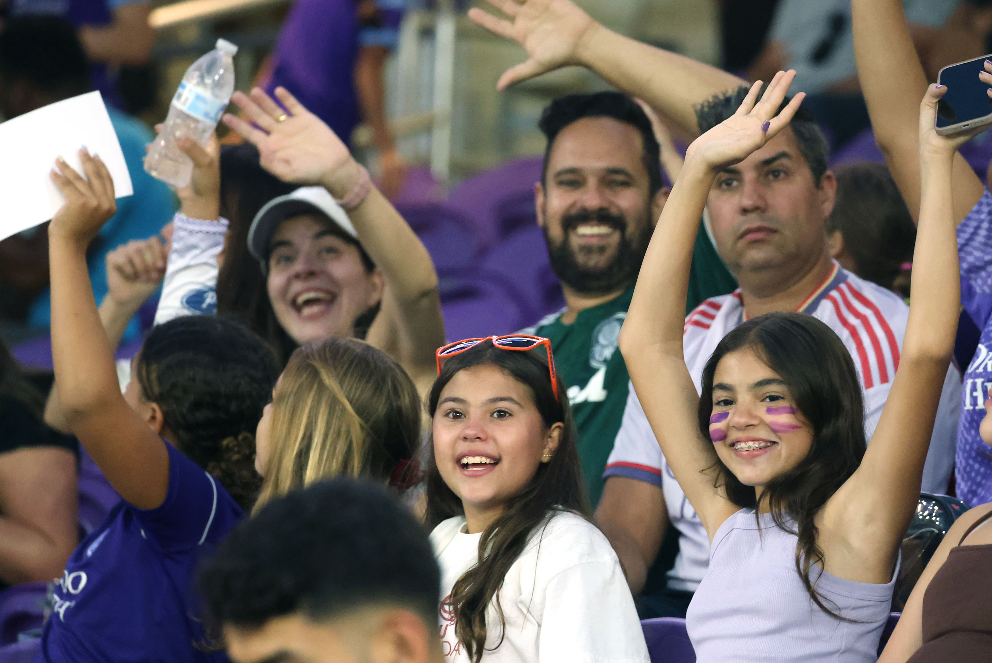 Pride fans cheer during the Angel City FC at Orlando...