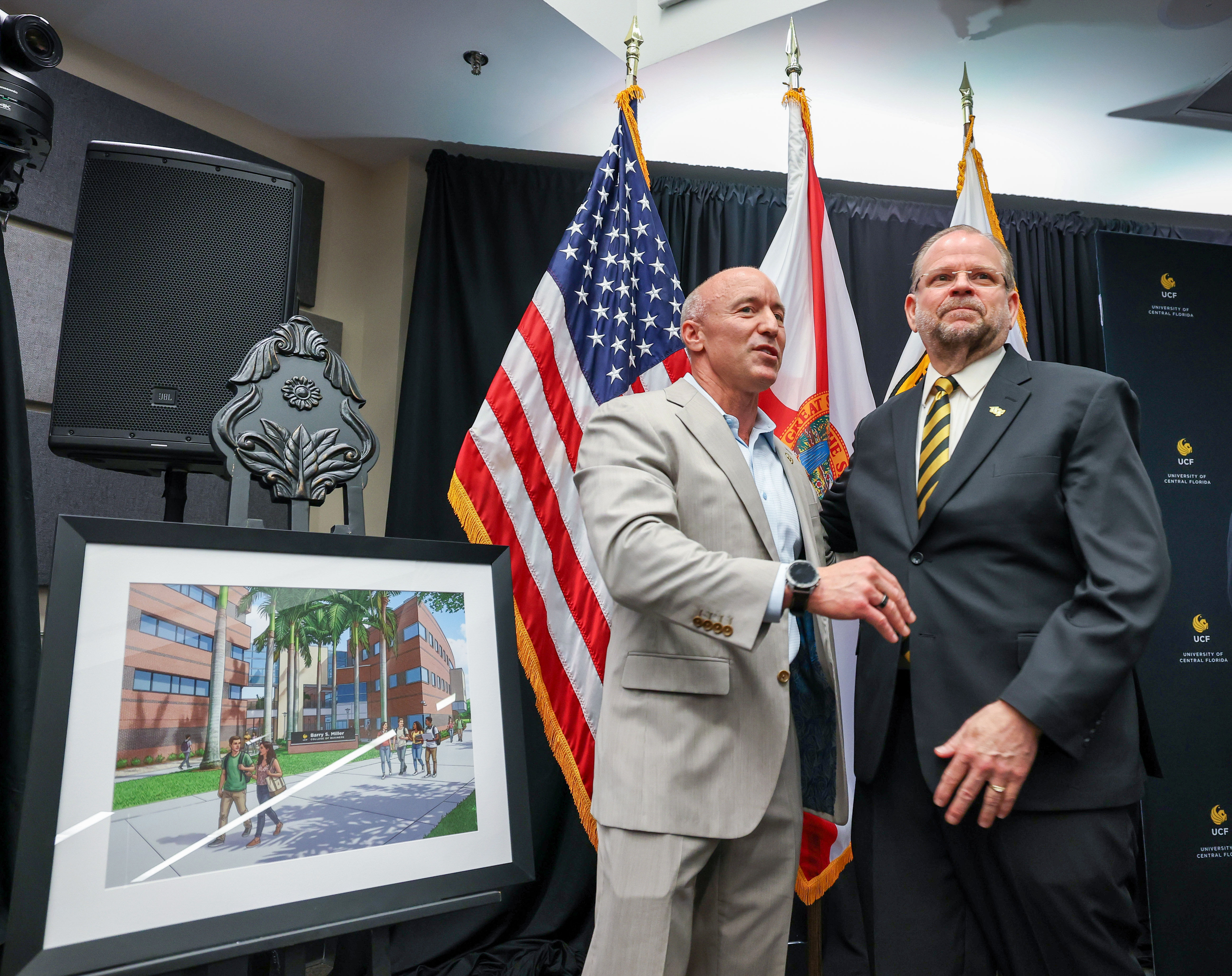 University of Central Florida president Alexander Cartwright with alumnus Barry...