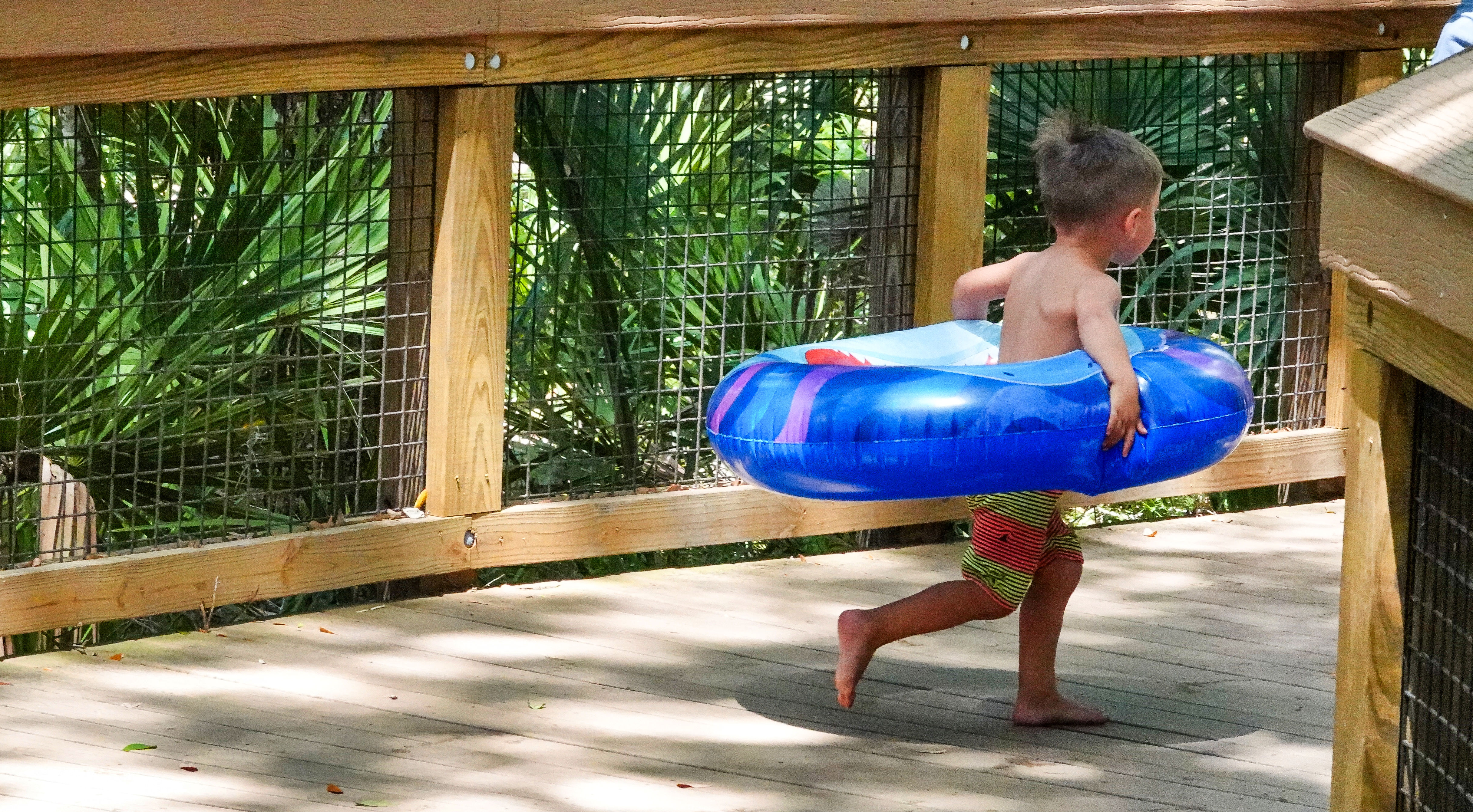 ENJOYING THE BLUE â A young guest is ready to...