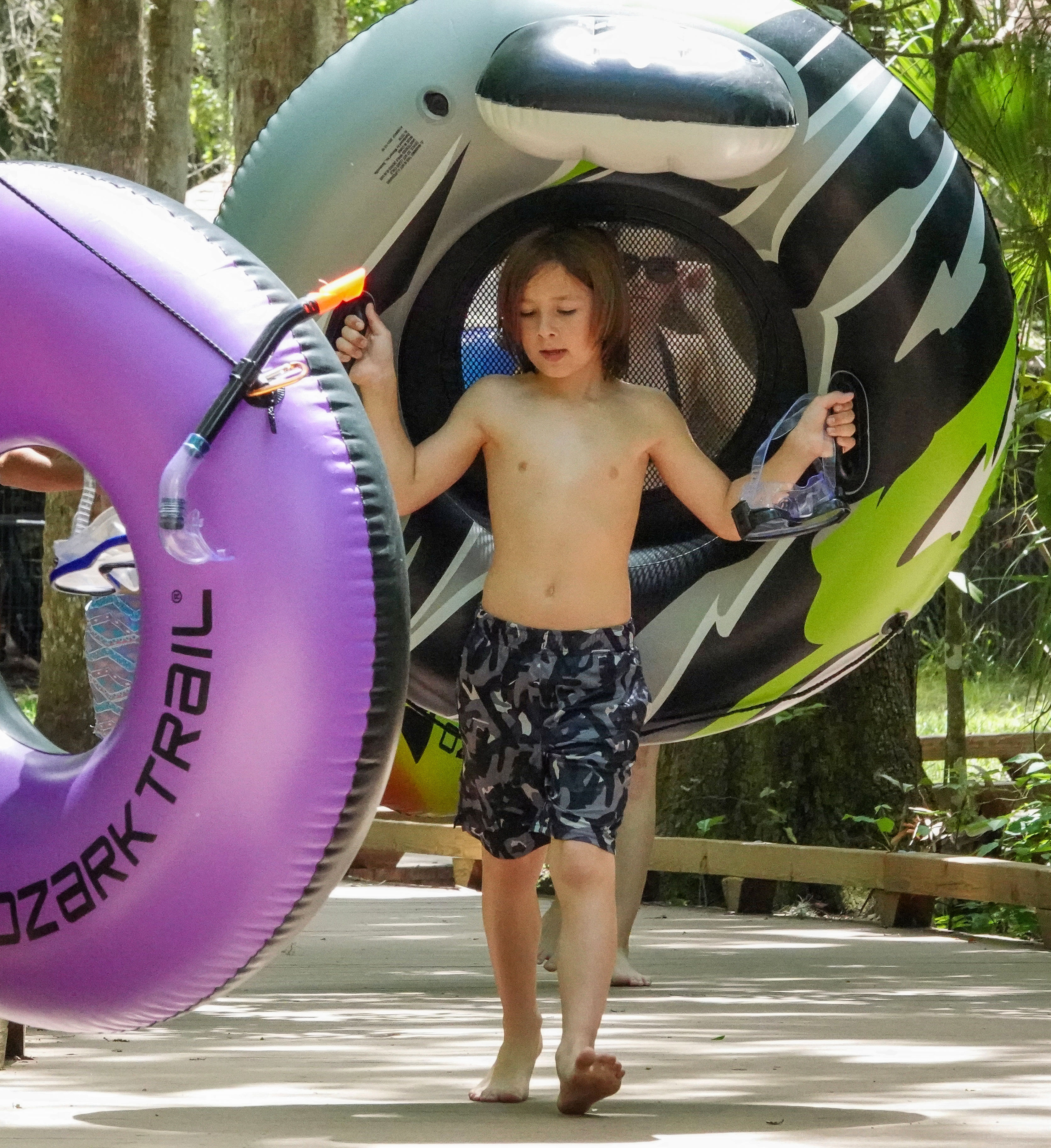 ENJOYING THE BLUE â A young guest is ready to...