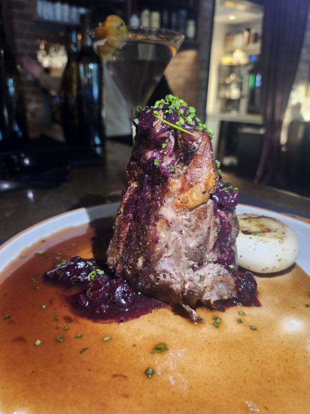 This lamb T-bone, a winter menu item, is gone now, but lamb lovers should note that the kitchen knows what it's doing. I'd grab up whatever new option "springs" forth. (Amy Drew Thompson/Orlando Sentinel)