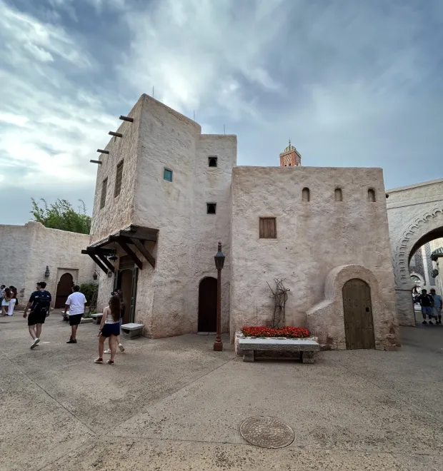 Epcot visitors wander through the Morocco pavilion at Epcot. (Dewayne Bevil/Orlando Sentinel)