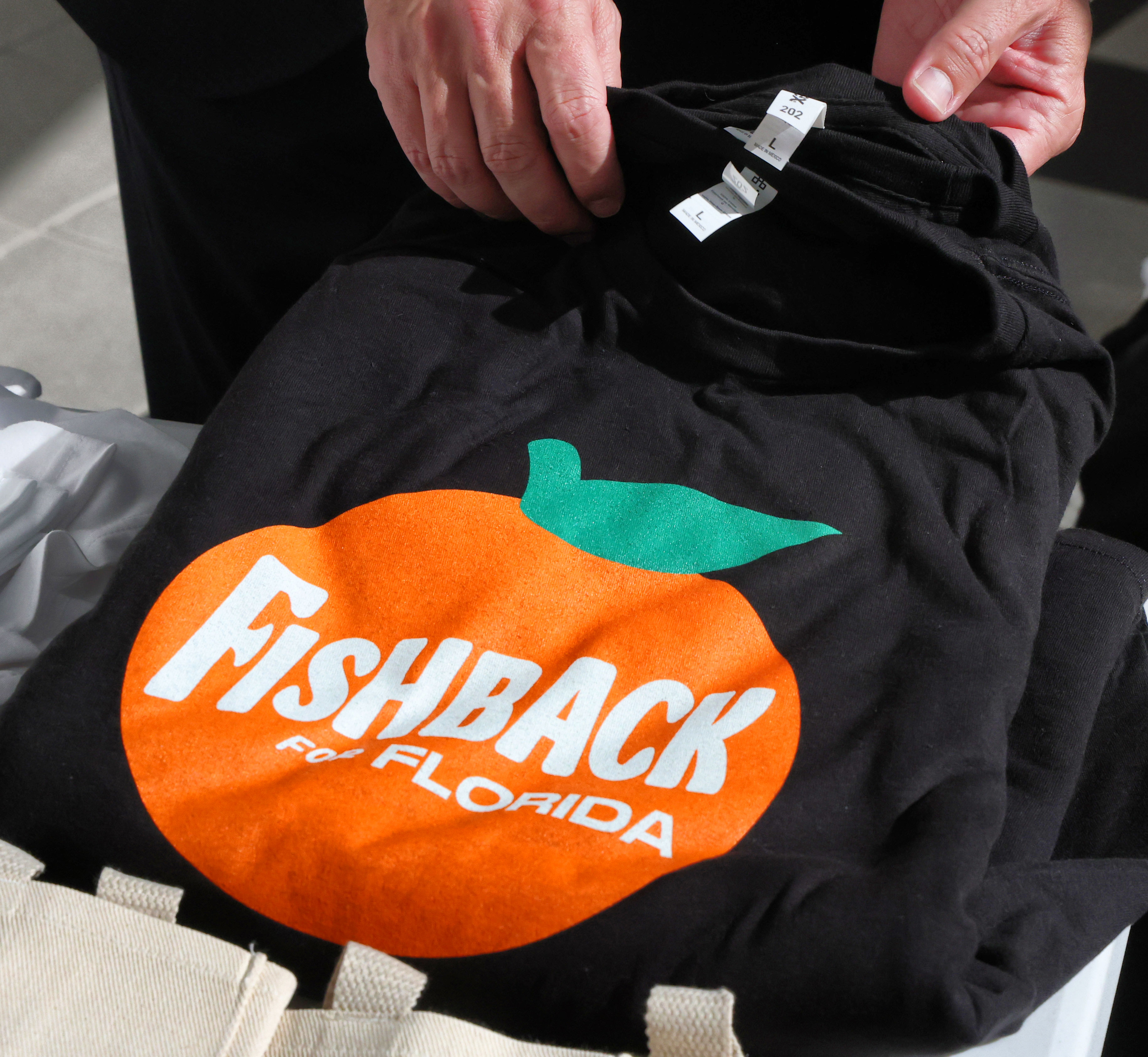 A campaign t-shirt on sale during the rally for Florida...