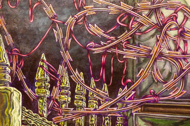 "A loom, a fence, a wire, a thread" is the first solo museum exhibition by Mär Martinez at the Art & History Museums of Maitland on April 22, 2026. (Patrick Connolly/Orlando Sentinel)