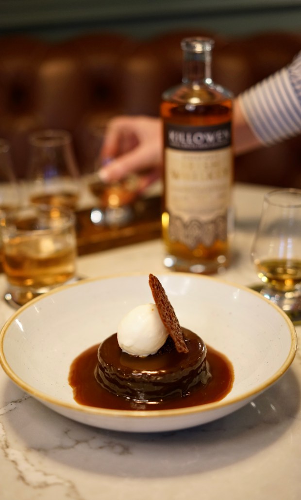 Sticky Toffee Pudding with Killowen Rum & Raisin Whiskey Sauce is a May special Mom can enjoy on her special day at Raglan Road. (Photo courtesy Raglan Road)