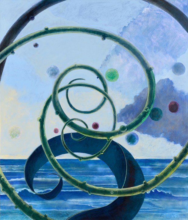 Steve Lotz's "Ocean Spirals" is a 2016 acrylic on canvas. (Courtesy of the artist via Mennello Museum)