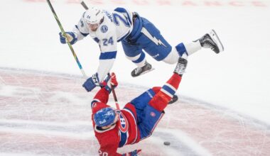Huge hit sparks Lightning as NHL series returns to Tampa tied 2-2