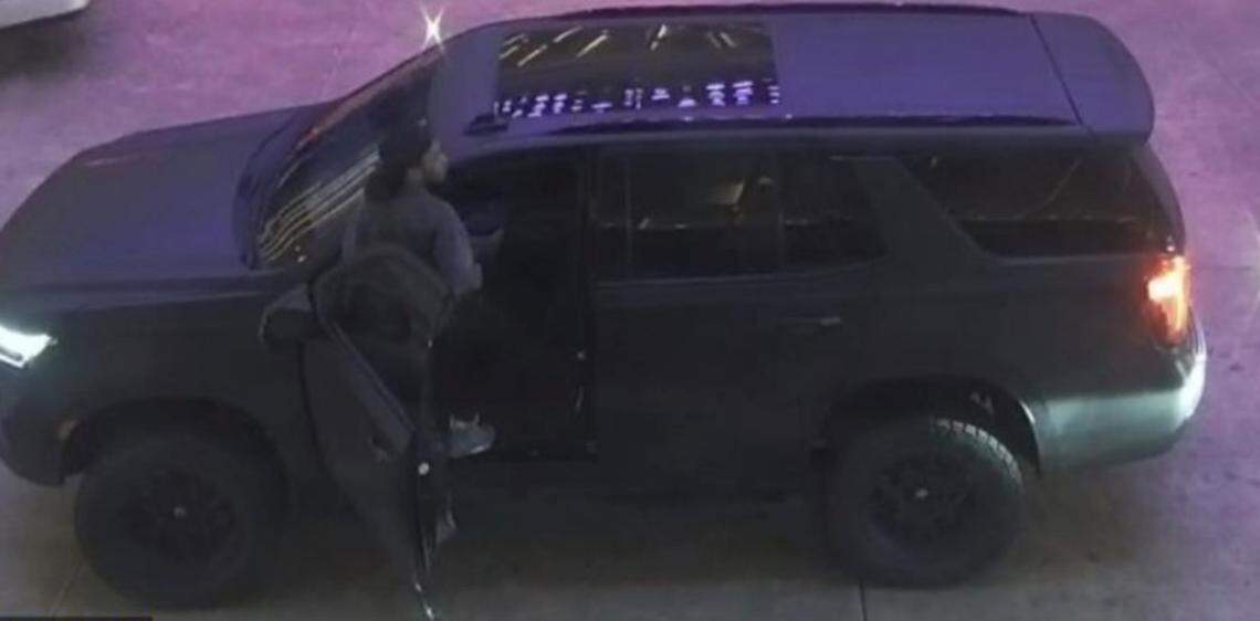 A Chevrolet Tahoe SUV is parked on Monday, April 6, 2026, in front of the Seminole Hard Rock Hotel & Casino, where rapper Offset was shot.