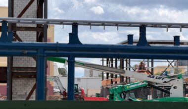 Construction on the Fast & Furious: Hollywood Drift coaster at Universal Orlando Resort has achieved a new milestone, with the first section of track now visible from within the park.