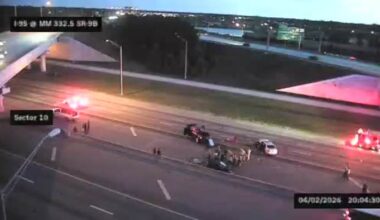 All lanes on I-95 south near SR-9B shut down due to crash with injuries