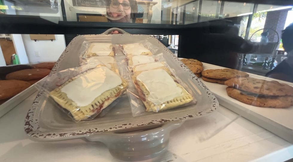 Famed "Popped Tarts" displayed at The Cake Shop. 