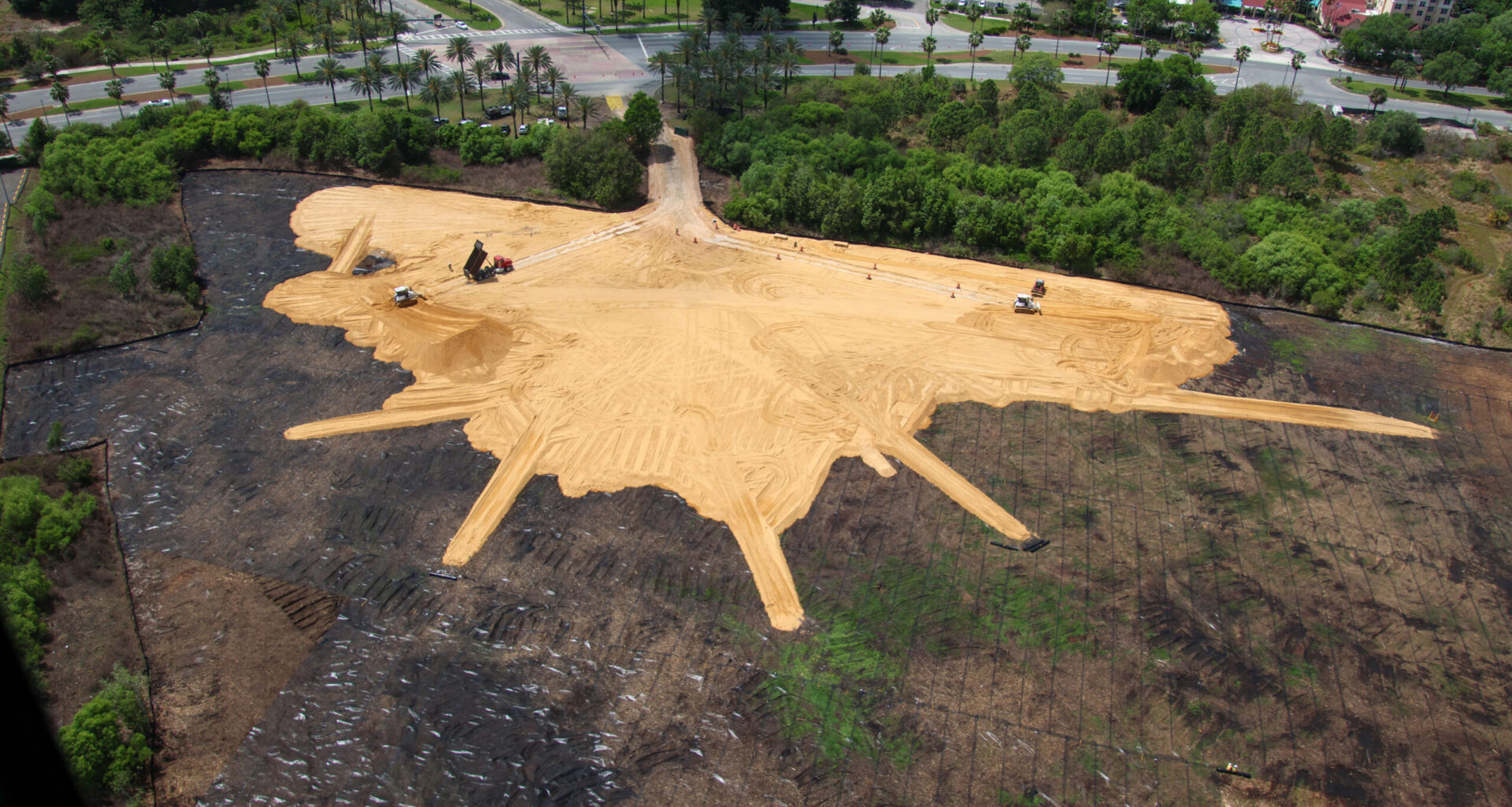Aerial photos of Epic Universe land spur from bioreconstruct