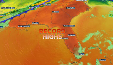 Near-record heat surges into Central Florida