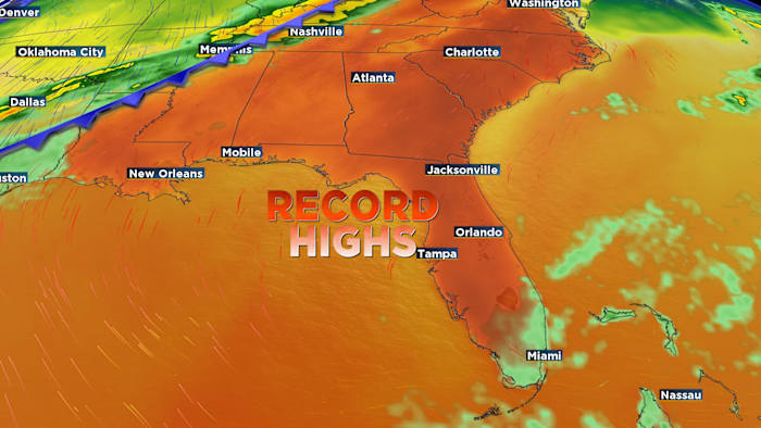 Near-record heat surges into Central Florida