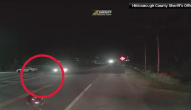 Driver nearly hits child boarding a school bus in Florida
