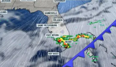 A weather map showing dry air in North Florida.