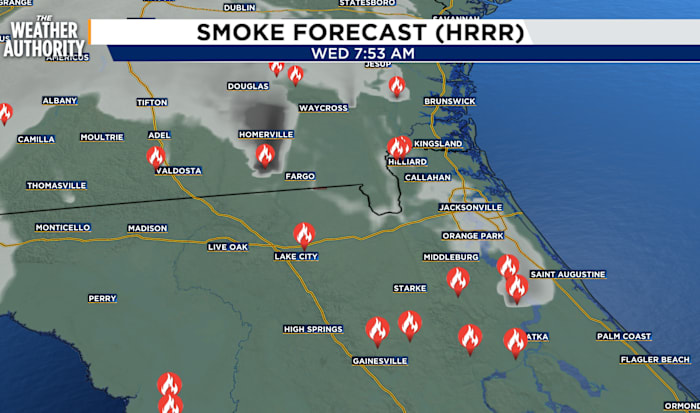 Wildfires burn thousands of acres across Northeast Florida, Southeast Georgia