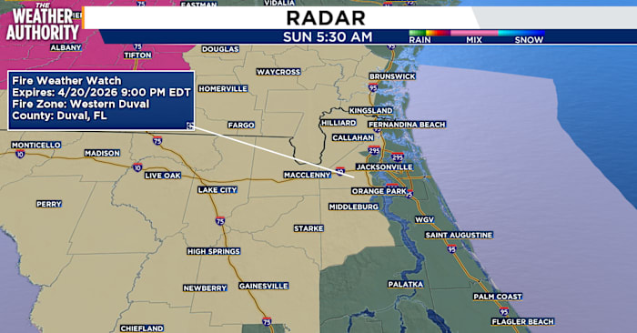 Breezy winds, low humidity fuel wildfire threat across southeast Georgia, northeast Florida