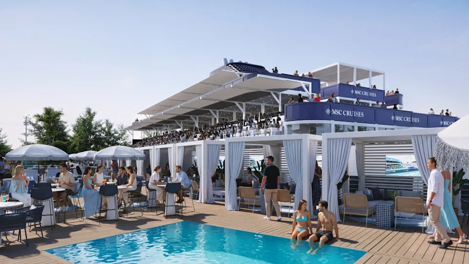 The structure will feature lounges, pools and private cabanas. MSC Yacht Club
