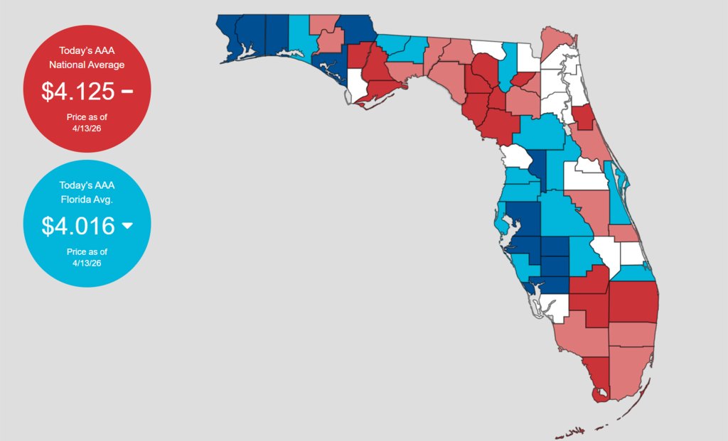 Florida gas prices fall to just over $4 a gallon, but could climb again, AAA says – Orlando Sentinel