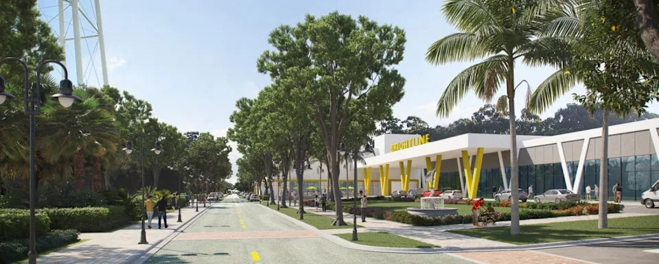 A rendering of the Stuart Brightline station included as part of the federal grant application Martin County submitted February 2026 seeking nearly $70 million to build an $87 million project.