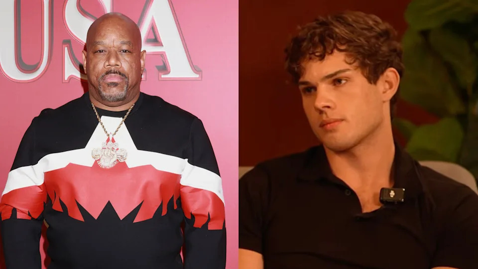 LOS ANGELES, CALIFORNIA - NOVEMBER 23: Wack 100 attends Zeus Network "BADDIES USA" & "CHEST OUT" premiere at Academy LA on November 23, 2025 in Los Angeles, California/Clavicular Live/YouTube