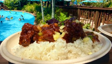 Polynesian-inspired dishes are peppered throughout Aquatica for a limited time. (Spectrum News/Allison Walker)