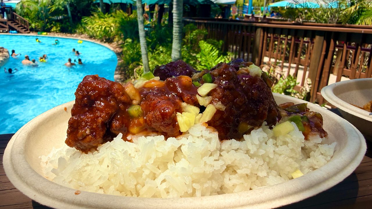 Polynesian-inspired dishes are peppered throughout Aquatica for a limited time. (Spectrum News/Allison Walker)