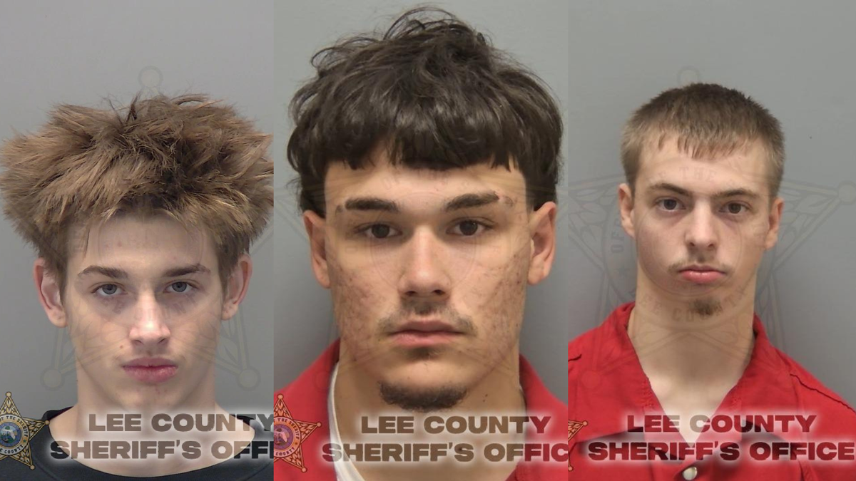 3 arrested, accused of setting stolen vehicle on fire in Cape Coral