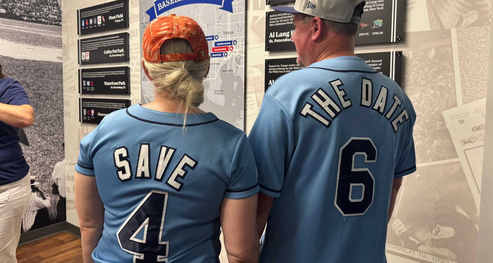St. Pete couple customizes Rays unis for wedding date, celebrates 13 years to the day at Trop reopening