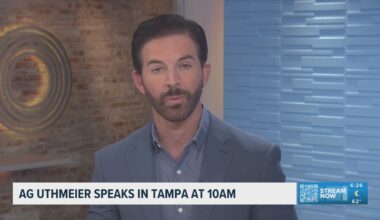 Attorney General James Uthmeier is in Tampa for a press conference on Tuesday