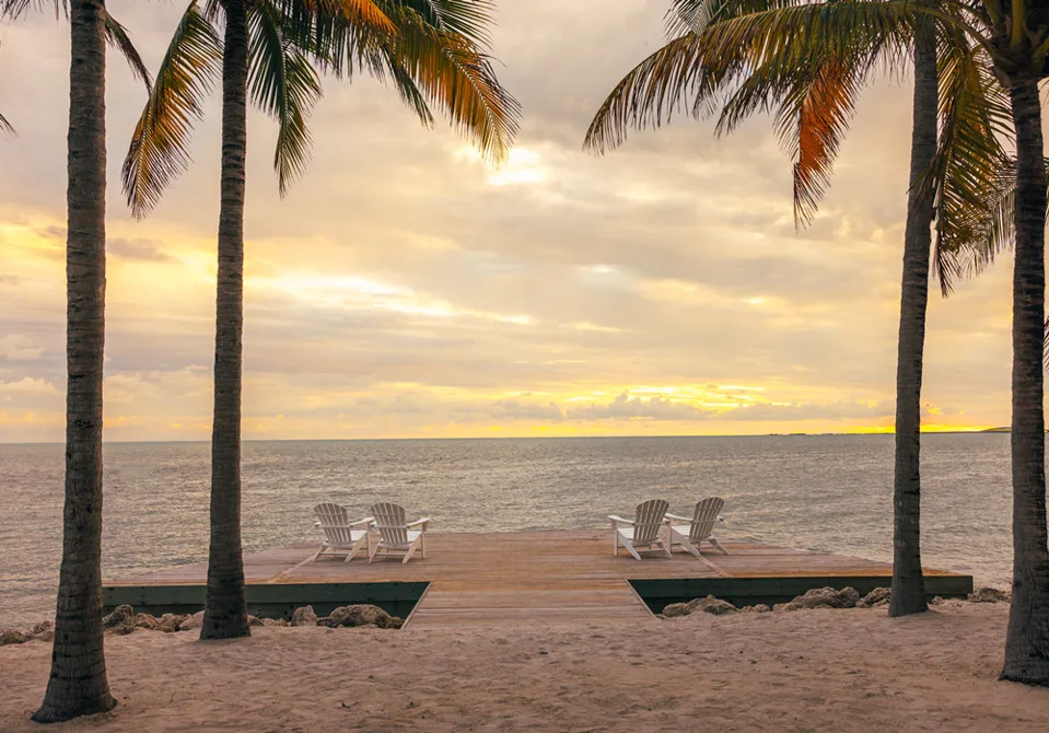 Dusk at Isla Bella Beach Resort in the Florida Keys.