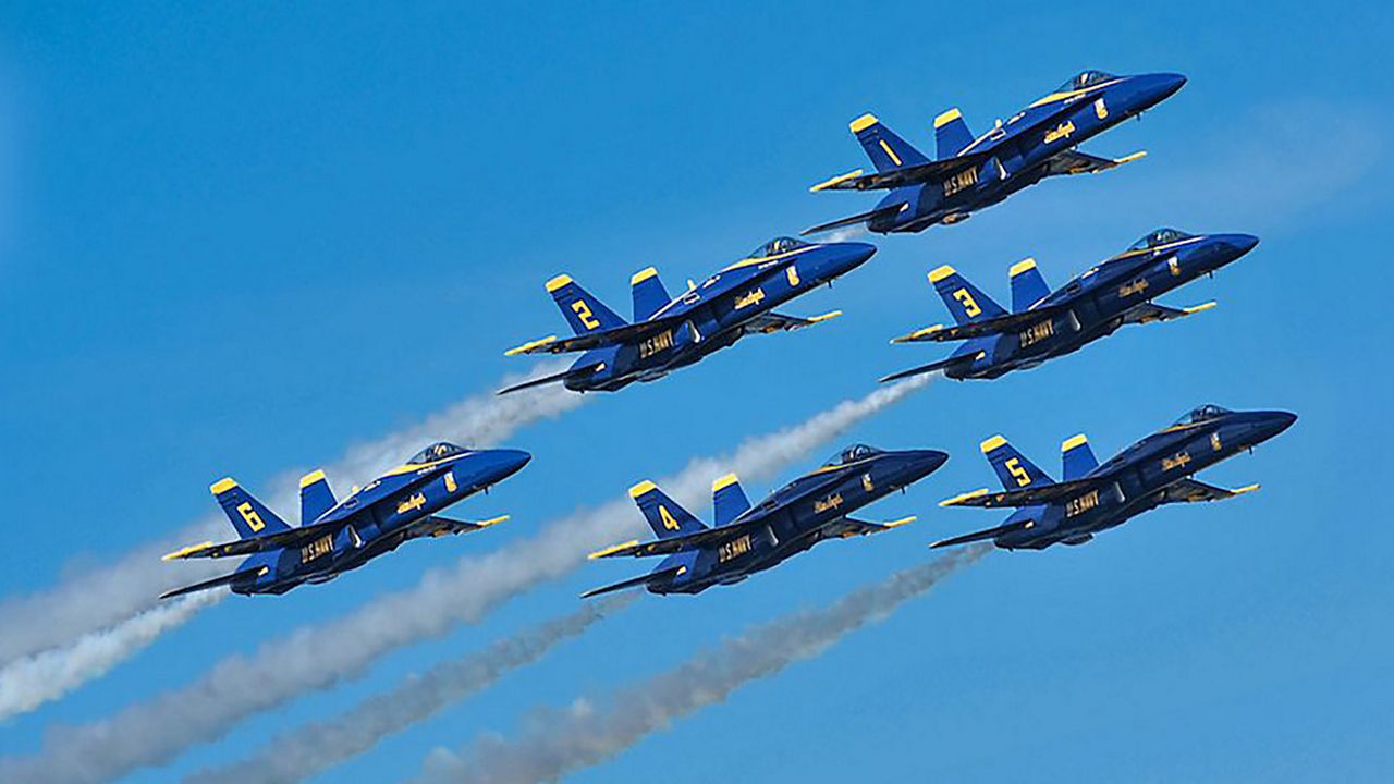 FILE — The U.S. Navy Blue Angels fly at the Daytona Air Show. (Spectrum News)