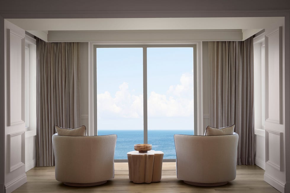 Cozy seating area with ocean view