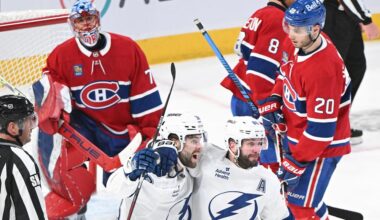 Tampa Bay Lightning beat Montreal Canadiens 3-2 in Game 4 to tie series