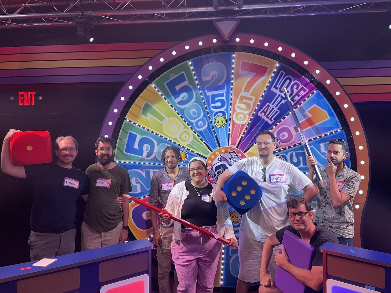 contestants with props Great Big Game Show - photo from Andy Haynes
