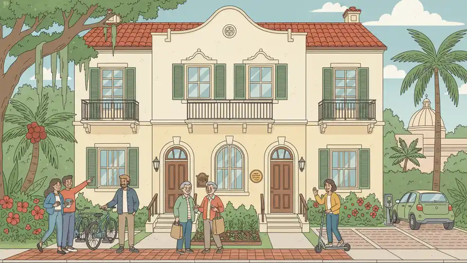 Multi-family townhome conversion in historic St. Petersburg neighborhood with preserved architectural details