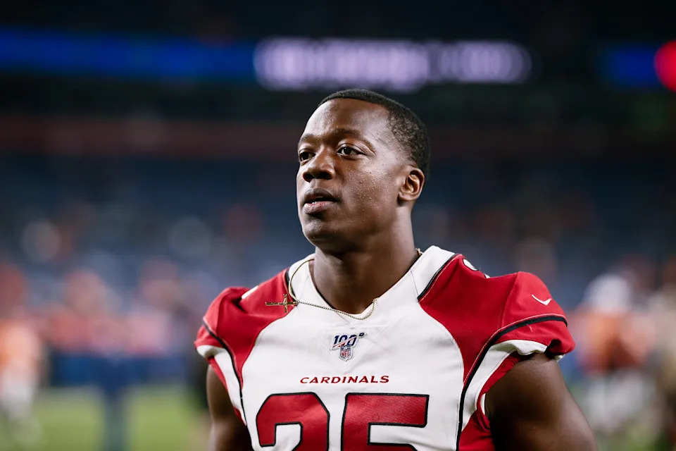 Chris Payton-Jones is pictured with the Arizona Cardinals during the 2019 NFL preseason. Payton-Jones, a Sandalwood High School graduate, played four NFL seasons.