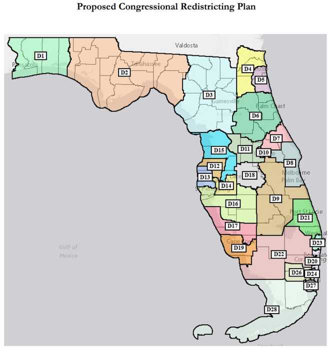 Florida Governor Ron DeSantis proposed congressional district map florida governor ron desantis proposed congressional district map, april 27, 2026